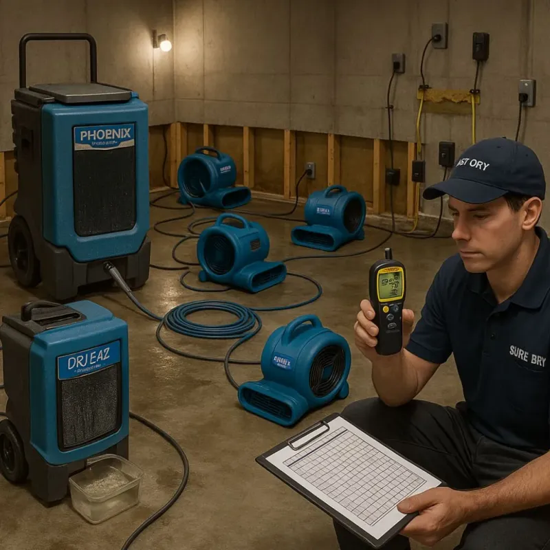 Structural Drying and Dehumidification process in Grove City, PA